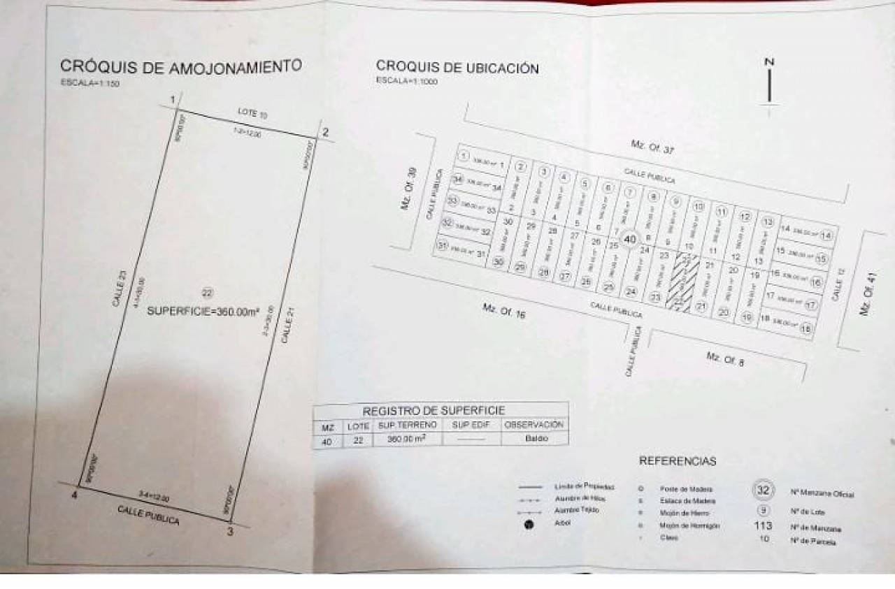 certificado de amojonamiento